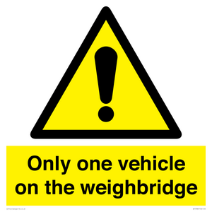 Only one vehicle on weighbridge